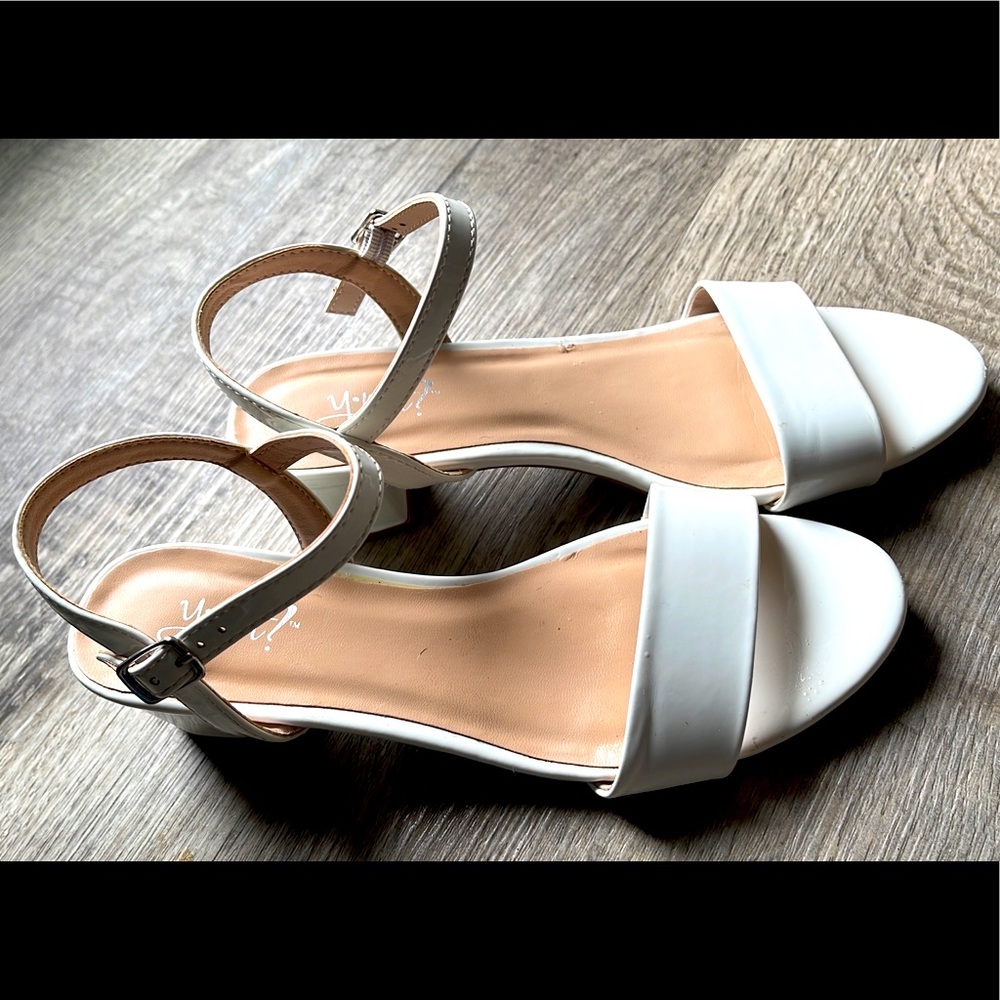 Size 4, girls heel sandals- worn once